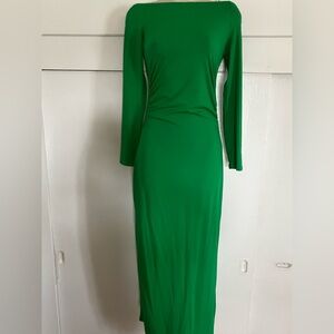 Zara Green Long Sleeve Sheath Dress for Weddings